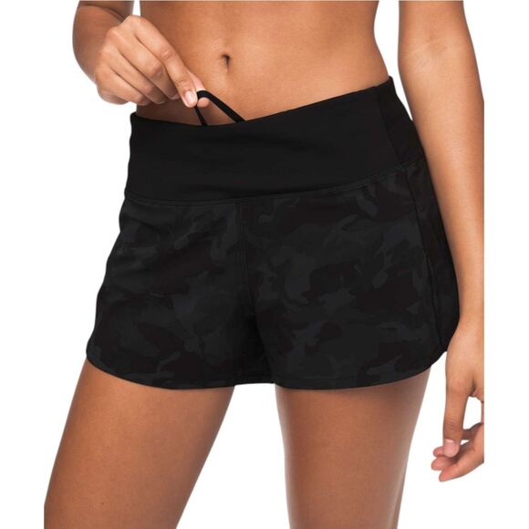 Lululemon Speed Up Short Long Mid Rise *4" Incognito Camo Multi Grey / Black - Picture 1 of 8